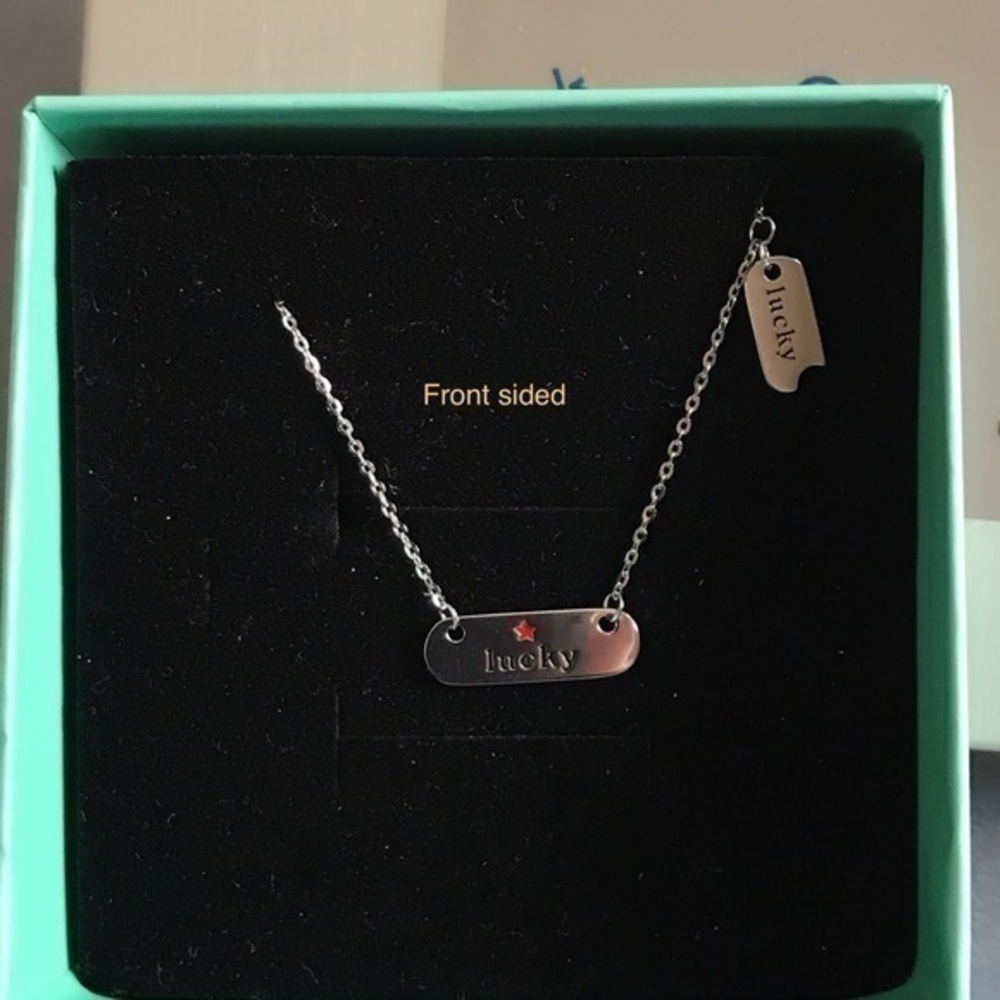 - Lucky girl double sided charm necklace